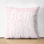 Çift Taraflı Home Sweet Home Dijital Baskılı Dekoratif Süet Yastık Kırlent Kılıfı Realhomes