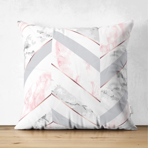 - Suet-K-3251 - Realhomes  Çizgili Gold Geyik Desenli Modern Çift Taraflı Süet Yastık Kırlent Kılıfı Realhomes