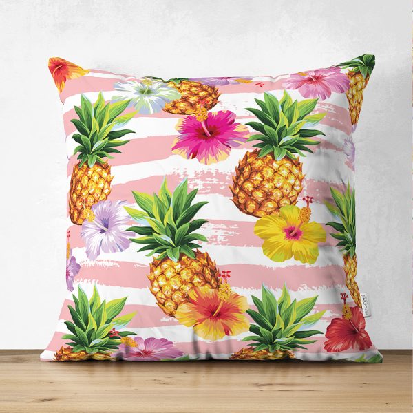 - Suet-K-3252 - Realhomes  Çift Taraflı Renkli Sonbahar Yaprakları Özel Tasarımlı Modern Süet Yastık Kırlent Kılıfı Realhomes