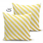 - Suet-K-3255-1 - Realhomes  Modern Altın Çizgiler Çift Taraflı Özel Tasarımlı Süet Yastık Kırlent Kılıfı Realhomes