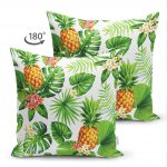 - Suet-K-3260-1 - Realhomes Summer Tropikal Desenli Çift Taraflı Özel Tasarımlı Süet Yastık Kırlent Kılıfı Realhomes