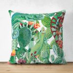 Tropikal Orman Tasarımlı Çift Taraflı Dijital Baskılı Süet Yastık Kırlent Kılıfı Realhomes