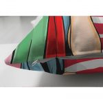 Pembe Zeminli Popart Desenli Çift Taraflı Dekoratif Süet Yastık Kırlent Kılıfı Realhomes