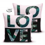 - Suet-K-3304-1 - Realhomes  Love Yaprak Detaylı Çift Taraflı Özel Tasarım Süet Yastık Kırlent Kılıfı Realhomes