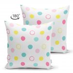 - Suet-K-3307-1 - Realhomes  Puanlı Pudra Renkler Çift Taraflı Özel Tasarım Modern Süet Yastık Kırlent Kılıfı Realhomes