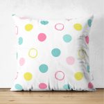 - Suet-K-3307 - Realhomes  Puanlı Pudra Renkler Çift Taraflı Özel Tasarım Modern Süet Yastık Kırlent Kılıfı Realhomes