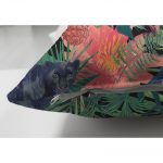 - Suet-K-3309-2 - Realhomes Lacivert Zeminli Leopar Çift Taraflı Özel Tasarım Dekoratif Süet Yastık Kırlent Kılıfı Realhomes