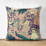 - Suet-K-3322 - Realhomes  Çift Taraflı Etnik Afrika Temalı Özel Tasarımlı Dekoratif Süet Yastık Kırlent Kılıfı Realhomes