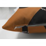 - Suet-K-3344-2 - Realhomes  Çift Taraflı Zerafet Turuncu Zeminli Özel Tasarım Dekoratif Süet Yastık Kırlent Kılıfı Realhomes