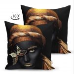 - Suet-K-3349-1 - Realhomes  Çift Taraflı Gold Siyahı Kadın Özel Tasarımlı Dekoratif Süet Yastık Kırlent Kılıfı Realhomes