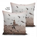 - Suet-K-337-1 - Realhomes  Çift Taraflı Kız Kulesi Dijital Baskılı Dekoratif Süet Yastık Kırlent Kılıfı Realhomes