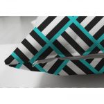 - Suet-K-3376-2 - Realhomes Çift Taraflı Mavi Çizgili Siyah Beyaz Desenli Dekoratif Süet Yastık Kırlent Kılıfı Realhomes