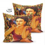 - Suet-K-3378-1 - Realhomes  Çift Taraflı Mutluluk Çiçekleri Vintage Tasarımlı Dijital Baskılı Süet Yastık Kırlent Kılıfı Realhomes