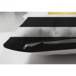 - Suet-K-3382-2 - Realhomes Çift Taraflı Siyah Beyaz Gold Yazılı Modern Dekoratif Süet Yastık Kırlent Kılıfı Realhomes