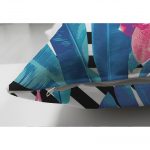 - Suet-K-3389-2 - Realhomes  Çift Taraflı Geometrik Mavi Pempe Flamingo Tasarımlı Dijital Baskılı Süet Yastık Kırlent Kılıfı Realhomes