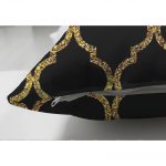 - Suet-K-3393-2 - Realhomes  Çift Taraflı Gold Detaylı Ogea Desenli Dekoratif Modern Süet Yastık Kırlent Kılıfı Realhomes