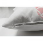 Çift Taraflı Beyaz Zeminde Pembe Ananas Tasarımlı Dijital Baskılı Süet Yastık Kırlent Kılıfı Realhomes