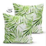 Çift Taraflı Suluboya İnce Yapraklar Modern Tasarımlı Dekoratif Süet Yastık Kırlent Kılıfı Realhomes