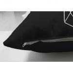 - Suet-K-3408-2 - Realhomes Çift Taraflı Siyah Zeminli Geometrik Geyik Çizimli Modern Süet Yastık Kırlent Kılıfı Realhomes