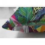 - Suet-K-3476-2 - Realhomes Çift Taraflı Amazon Papağan Temalı Dijital Baskılı Süet Kırlent Kılıfı Realhomes