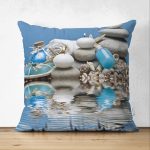 - Suet-K-35 - Realhomes  Çift Taraflı Mavi Dünya Dijital Baskılı Dekoratif Süet Yastık Kırlent Kılıfı Realhomes