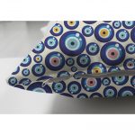 - Suet-K-3722-2 - Realhomes  Realhomes Çift Taraflı Nazar Boncuğu Motifli Dijital Baskılı Modern Süet Yastık Kırlent Kılıfı Realhomes