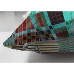 - Suet-K-3776-2 - Realhomes  Realhomes Çift Taraflı Renkli Mozaik Motifli Dijital Baskılı Modern Süet Yastık Kırlent Kılıfı Realhomes