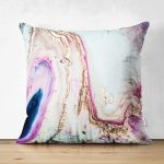 - Suet-K-3910 - Realhomes Realhomes Çift Taraflı Sulu Boya Desenli Özel Tasarım Dijital Baskılı Modern Süet Yastık Kılıfı Realhomes