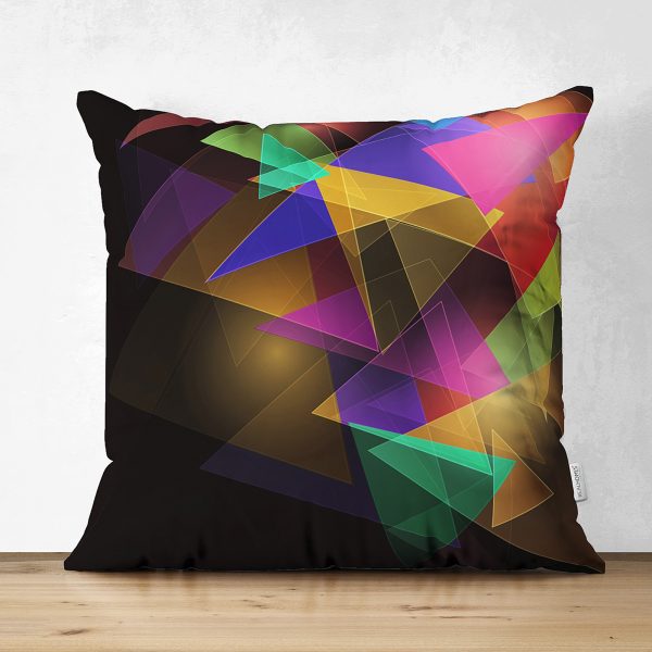 - Suet-K-4112 - Realhomes  Siyah Zemin Pembe ve Mavi Güller Özel Tasarım Çift Taraflı Süet Yastık Kırlent Kılıfı Realhomes