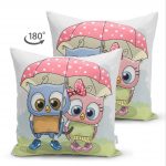 - Suet-K-422-1 - Realhomes Sevimli Kediler Dijital Baskılı Dekoratif Çift Taraflı Süet Yastık Kırlent Kılıfı Realhomes