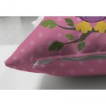 - Suet-K-424-2 - Realhomes Baykuş Desenli Dijital Baskılı Dekoratif Çift Taraflı Süet Yastık Kırlent Kılıfı Realhomes