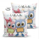 - Suet-K-427-1 - Realhomes Sevimli Kediler Dijital Baskılı Dekoratif Çift Taraflı Süet Yastık Kırlent Kılıfı Realhomes