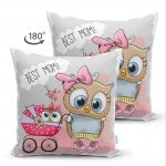 - Suet-K-430-1 - Realhomes  Sevimli Kediler Dijital Baskılı Dekoratif Çift Taraflı Süet Yastık Kırlent Kılıfı Realhomes