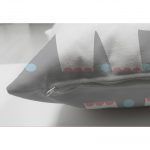 - Suet-K-4308g-2 - Realhomes  Çift Taraflı Gri Zeminde Fil ve Balon Desenli Çocuk Odası Süet Yastık Kırlent Kılıfı Realhomes