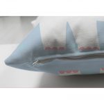 - Suet-K-4308m-2 - Realhomes Çift Taraflı Mavi Zeminde Fil ve Balon Desenli Çocuk Odası Süet Yastık Kırlent Kılıfı Realhomes