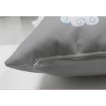 - Suet-K-4319g-2 - Realhomes  Çift Taraflı Gri Zeminde Unicorn At Desenli Çocuk Odası Süet Yastık Kırlent Kılıfı Realhomes