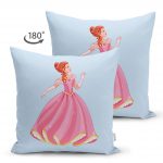 - Suet-K-4321m-1 - Realhomes  Çift Taraflı Pamuk Prenses Çizgifilm Desenli 3D Çocuk Odası Süet Yastık Kırlent Kılıfı Realhomes