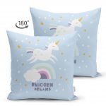 - Suet-K-4327m-1 - Realhomes  Çift Taraflı Unicorn Özel Tasarımlı At Motifli Çocuk Odası Süet Yastık Kırlent Kılıfı Realhomes