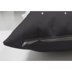 - Suet-K-4334-2 - Realhomes Çift Taraflı Siyah Zeminde Unicorn Sevimli At Çocuk Odası Süet Yastık Kırlent Kılıfı Realhomes