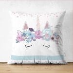 Çift Taraflı Beyaz Zeminde Baby Shower Özel Tasarım Çocuk Odası Süet Yastık Kırlent Kılıfı Realhomes