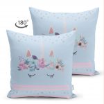 - Suet-K-4358m-1 - Realhomes Çift Taraflı Mavi Zeminde Baby Shower Özel Tasarım Çocuk Odası Süet Yastık Kırlent Kılıfı Realhomes