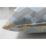 - Suet-K-4363g-2 - Realhomes  Çift Taraflı Gri Altın Varaklı Çizgi Motifli Çocuk Odası Süet Yastık Kırlent Kılıfı Realhomes