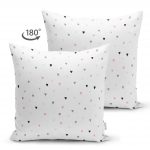 Çift Taraflı Beyaz Zeminde Renkli Kalpler Çocuk Odası Süet Yastık Kırlent Kılıfı Realhomes