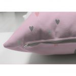 - Suet-K-4367p-2 - Realhomes Çift Taraflı Pembe Zeminde Renkli Kalpler Çocuk Odası Süet Yastık Kırlent Kılıfı Realhomes