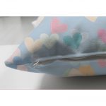 - Suet-K-4371m-2 - Realhomes Çift Taraflı Mavi Zeminde Rengarenk Kalpler Çocuk Odası Süet Yastık Kırlent Kılıfı Realhomes