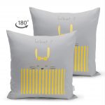 - Suet-K-4376-1 - Realhomes Çift Taraflı Pembe Zeminde Gri Sarı Ayıcık Bebek Odası Süet Yastık Kırlent Kılıfı Realhomes