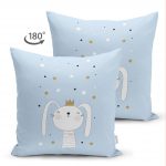 Çift Taraflı Renkli Puanlı Kedicik Desenli Bebek Odası Süet Yastık Kırlent Kılıfı Realhomes