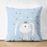 Çift Taraflı Renkli Puanlı Kedicik Desenli Bebek Odası Süet Yastık Kırlent Kılıfı Realhomes