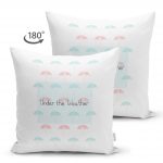 - Suet-K-4398-1 - Realhomes  Çift Taraflı Renkli Şemsiyeler Özel Tasarımlı Bebek Odası Süet Yastık Kırlent Kılıfı Realhomes