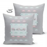 - Suet-K-4399-1 - Realhomes  Çift Taraflı Renkli Şemsiyeler Özel Tasarımlı Bebek Odası Süet Yastık Kırlent Kılıfı Realhomes